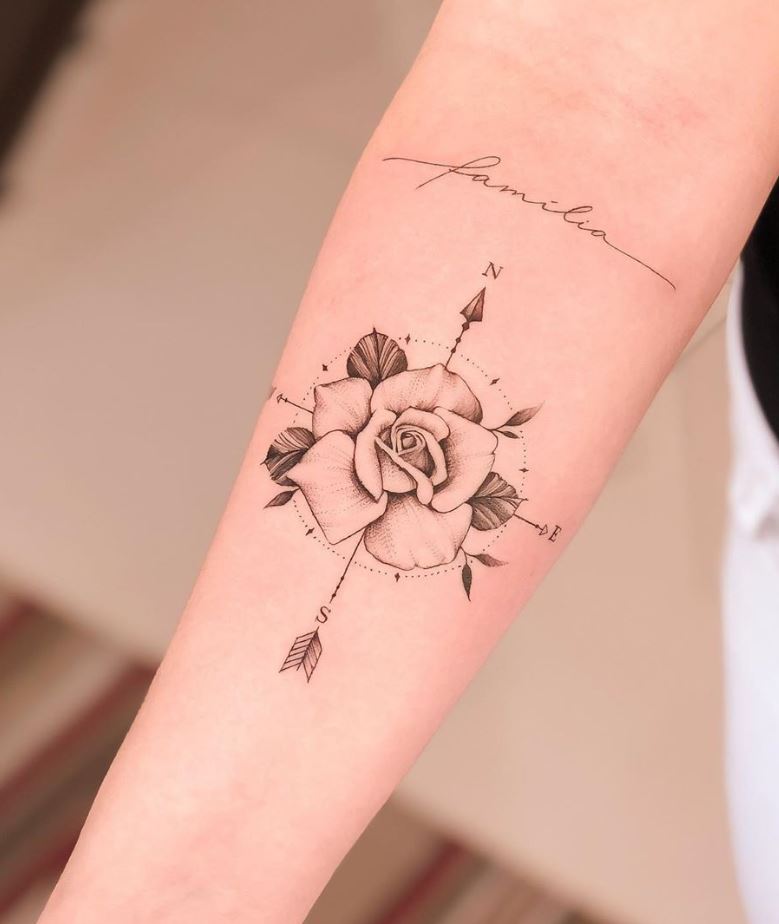 Black And Gray Rose Tattoo