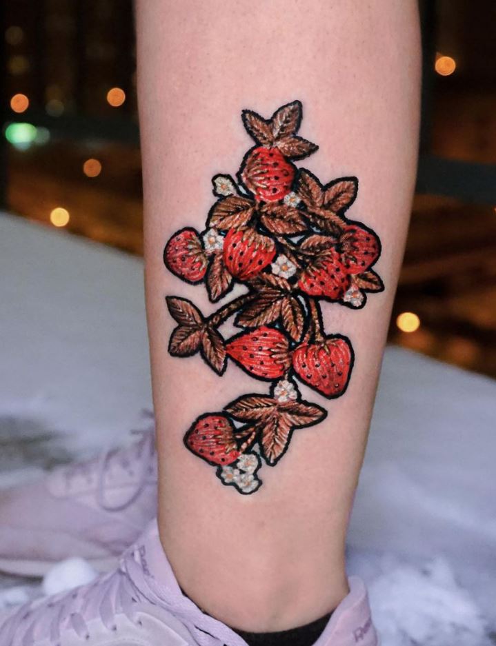 Wild Strawberry Patch Tattoo